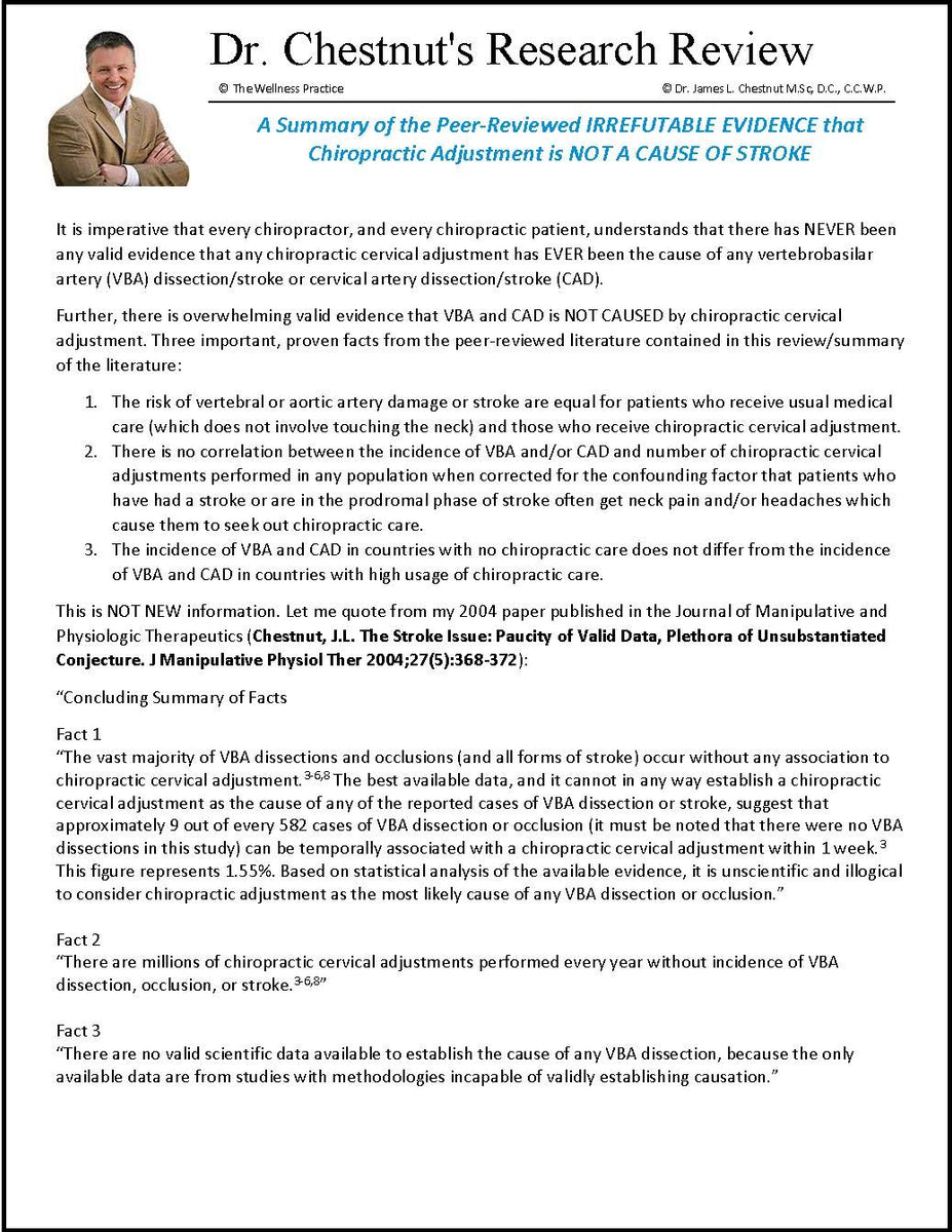 Peer-Reviewed IRREFUTABLE EVIDENCE that Chiropractic Adjustment is NOT ...